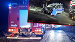 Rozpędzony Seat staranował radiowóz i inne auto. Pięć osób trafiło do szpitala
