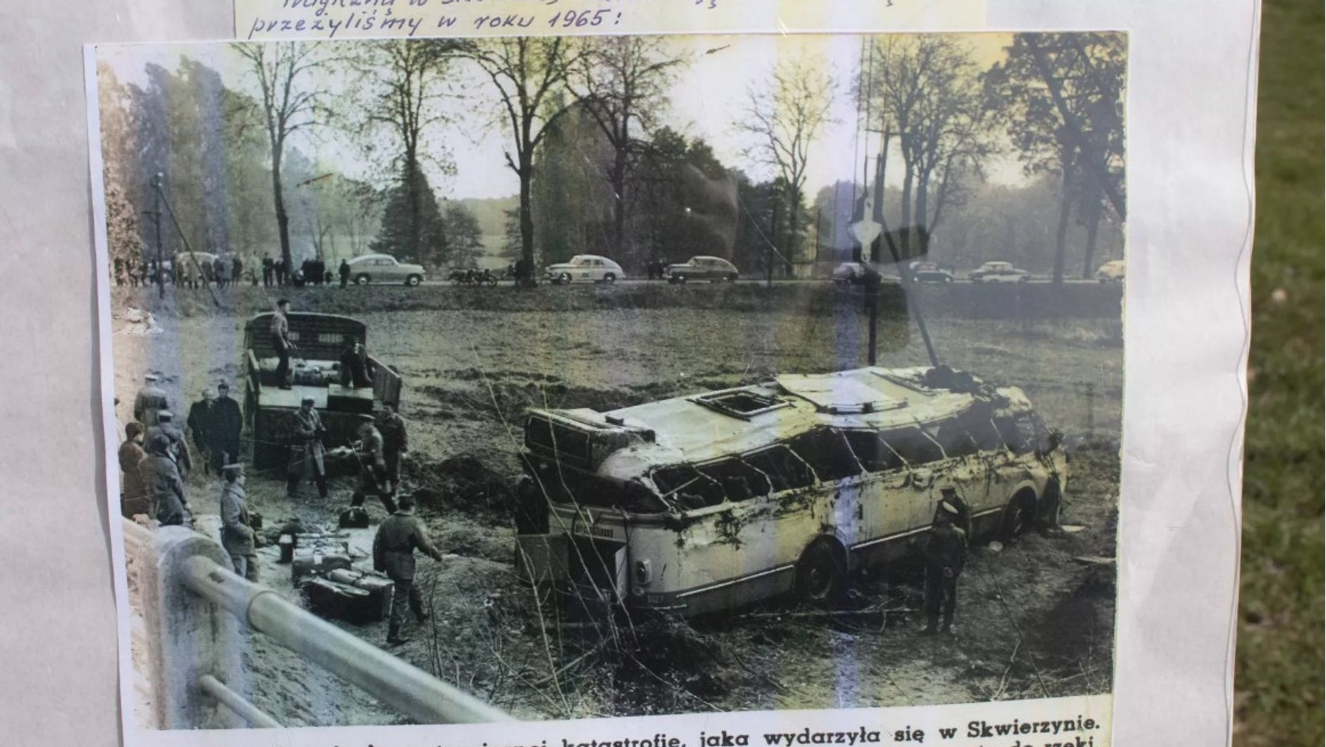 Zdjęcie z miejsca katastrofy w Skwierzynie w 1965 r.