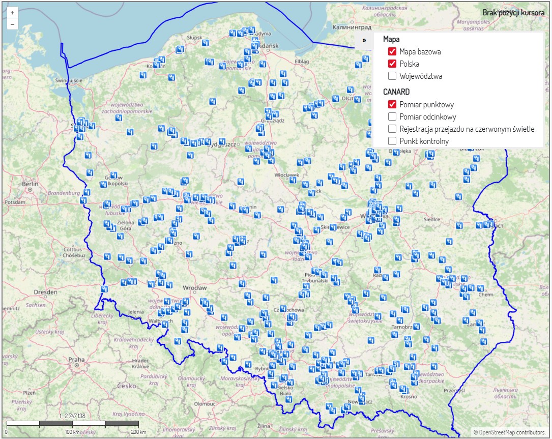 Aktualna mapa fotoradarów
