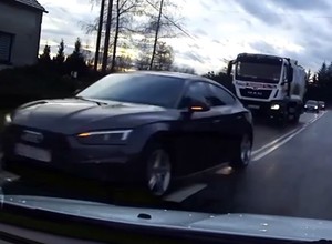Wyprzedzał ciężarówkę na podwójnej ciągłej. Wszystko się nagrało