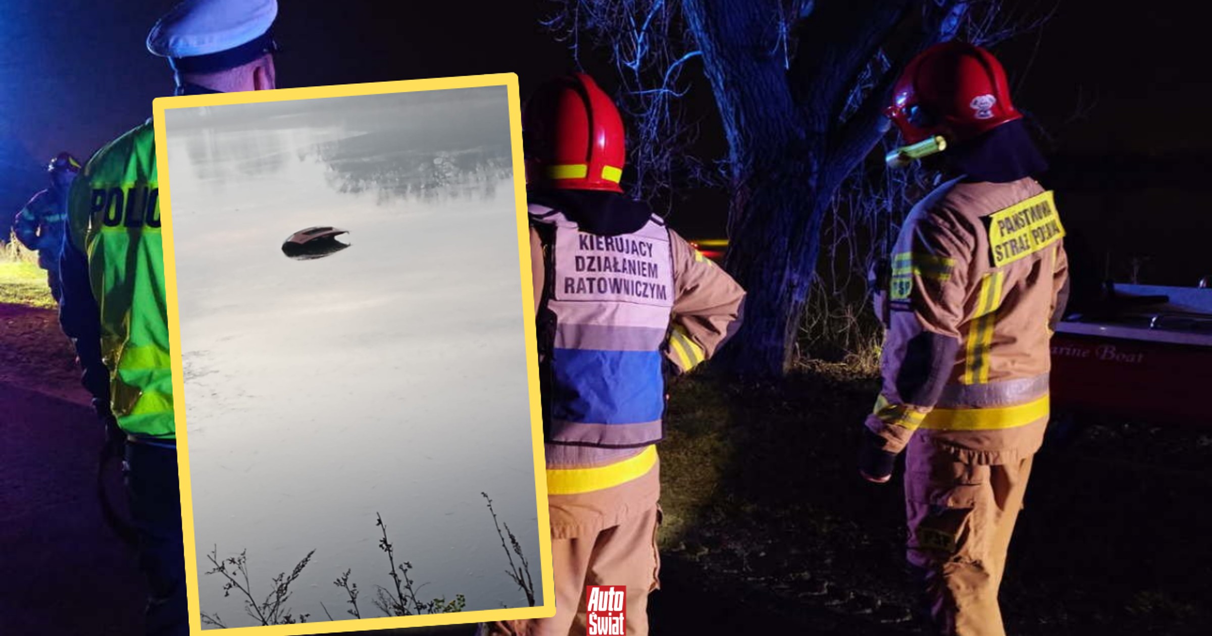 Jechał "elektrykiem", kiedy na drogę wybiegła sarna. Na jego nieszczęście tuż obok był staw