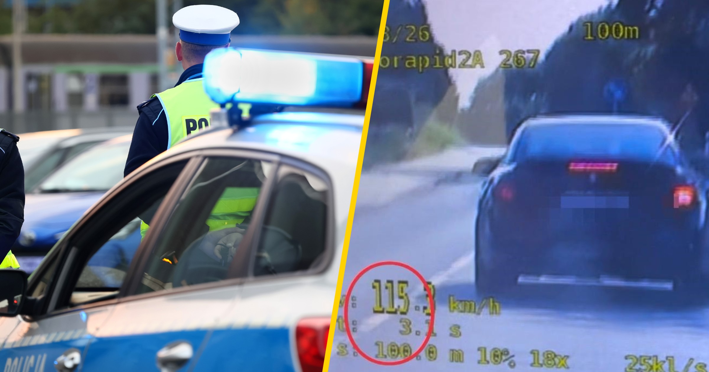 Kontrola drogowa. 19-latka jechała 115 km na godz. w zabudowanym. Straciła prawo jazdy