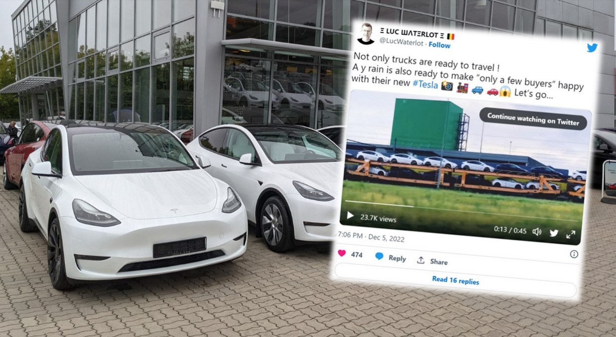 Tesla wysłała gigantyczną dostawę samochodów. Ten pociąg się nie kończy [WIDEO]