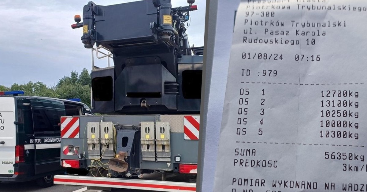 Inspektorzy ITD z Łodzi zatrzymali dźwig, który nie miał prawa być na drodze