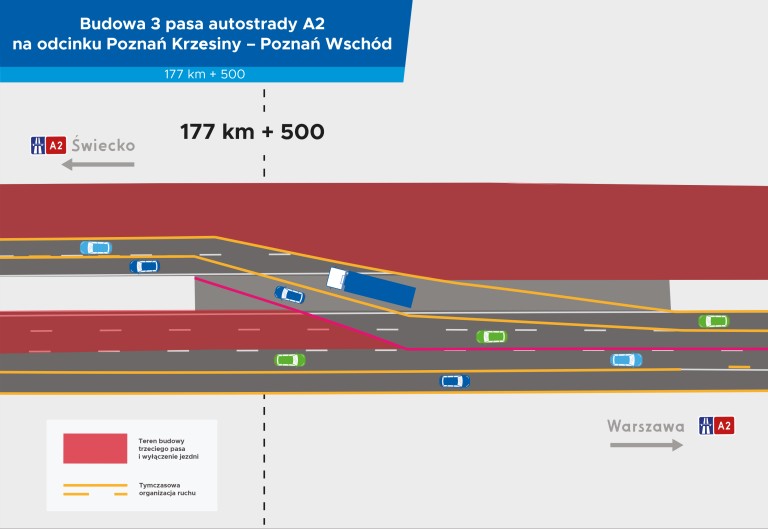 Autostrada A2 nowa organizacja ruchu od 31 marca 2025 r.
