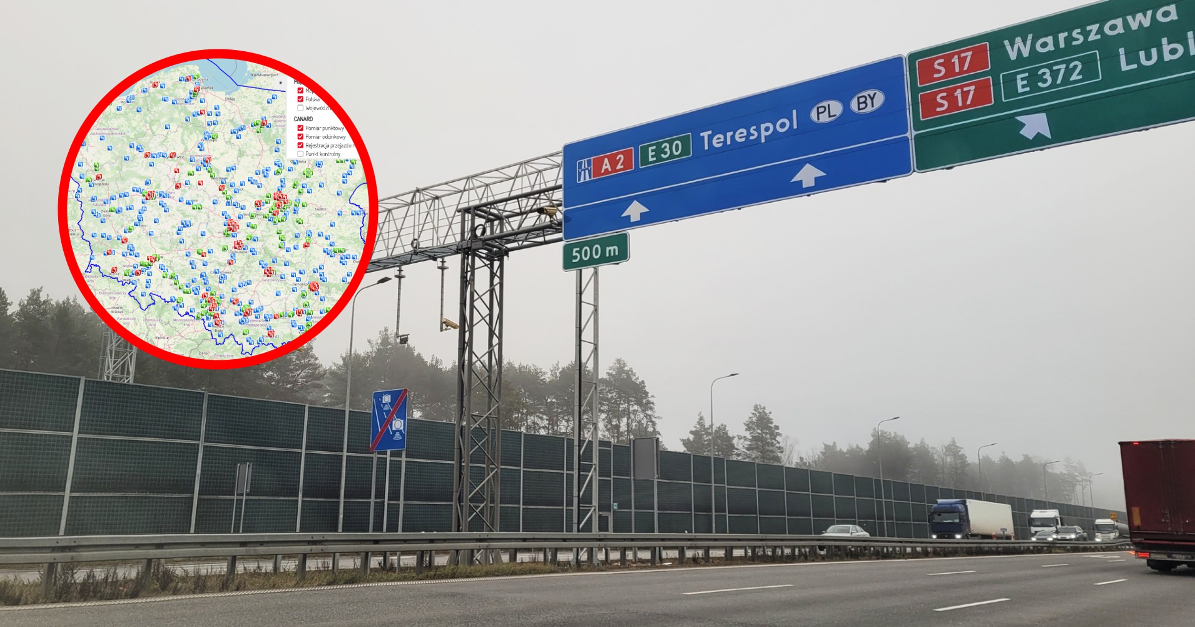 Mapa aktualnych fotoradarów i odcinkowych pomiarów prędkości 1