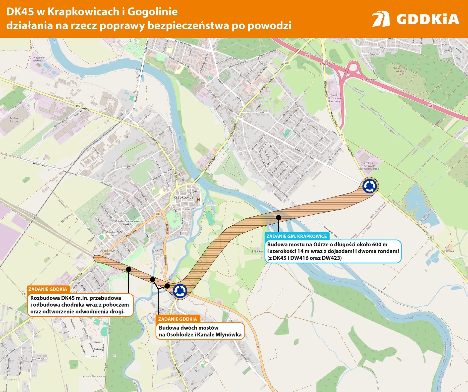 Infografika_umowa rozbudowa DK45 wraz z budową mostu nad Odrą