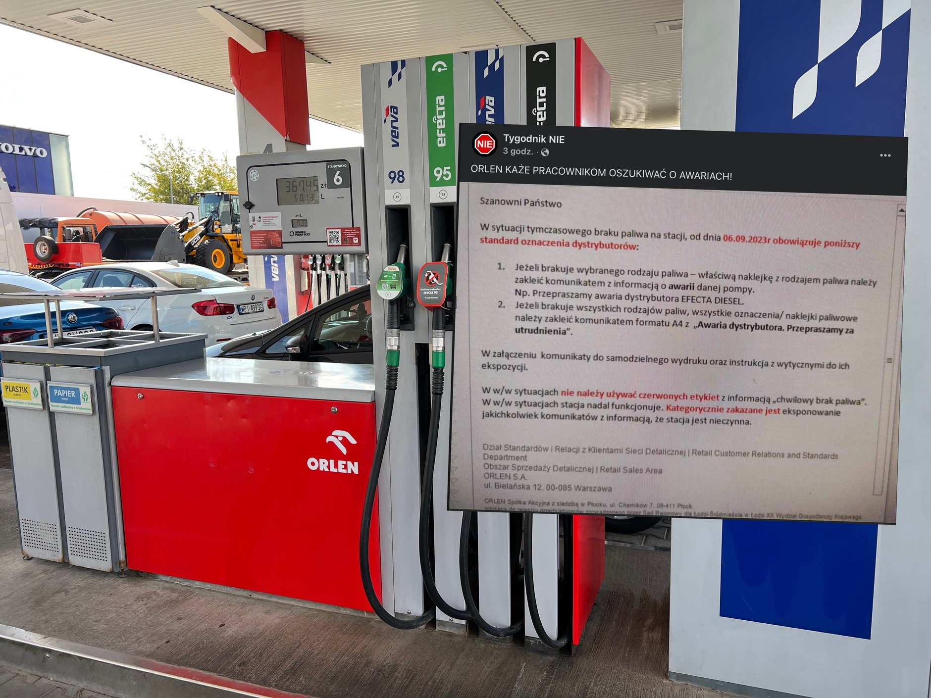 W 2023 r. Orlen instruował pracowników, jak mają komunikować informację o braku paliwa na stacjach benzynowych