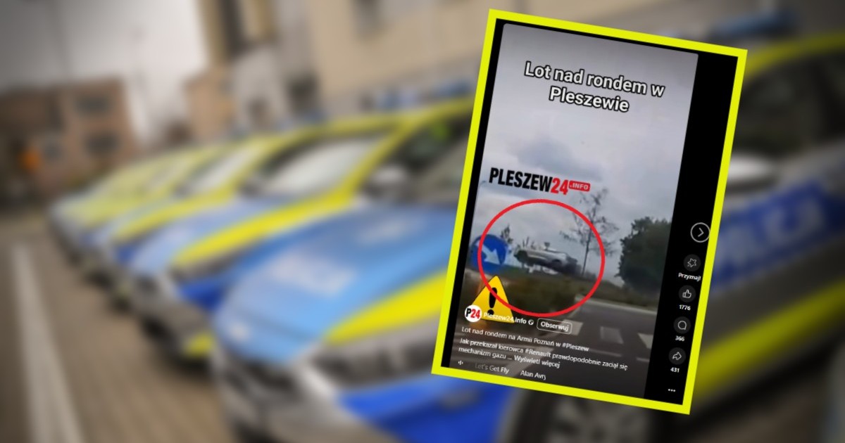 Lot nad rondem w Pleszewie - zrzut ekranu z Facebooka Pleszew24.info