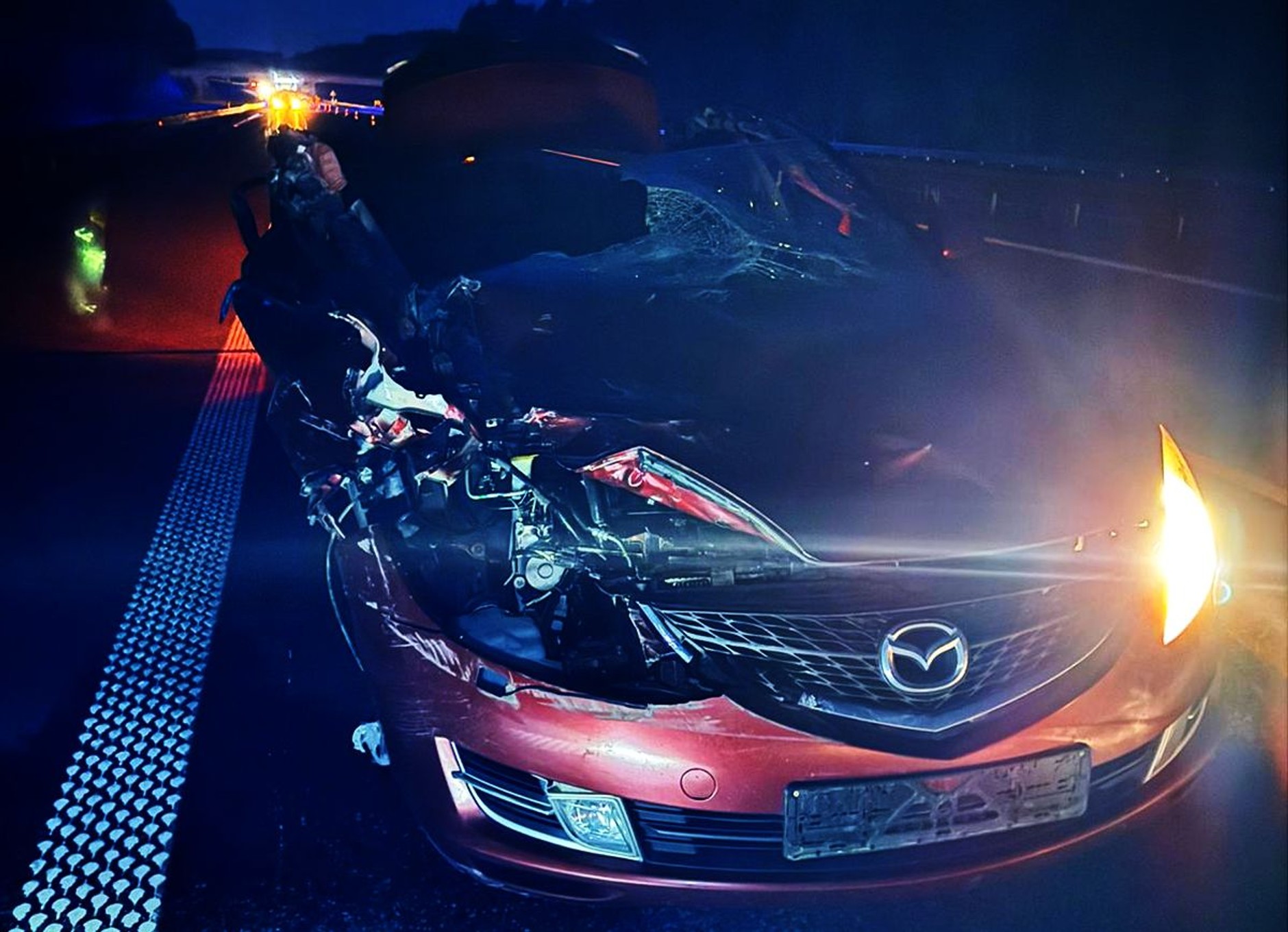 Uderzył w tira na autostradzie A2. Miał aż 2,5 promila