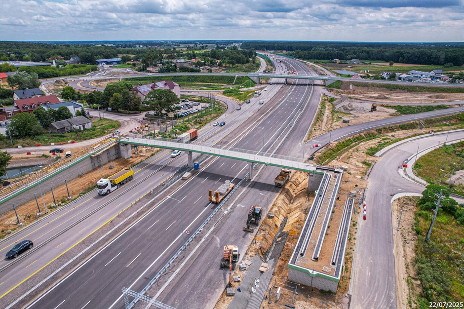 Droga S7 Załuski - Modlin (postęp prac, sierpień 2025 r.)