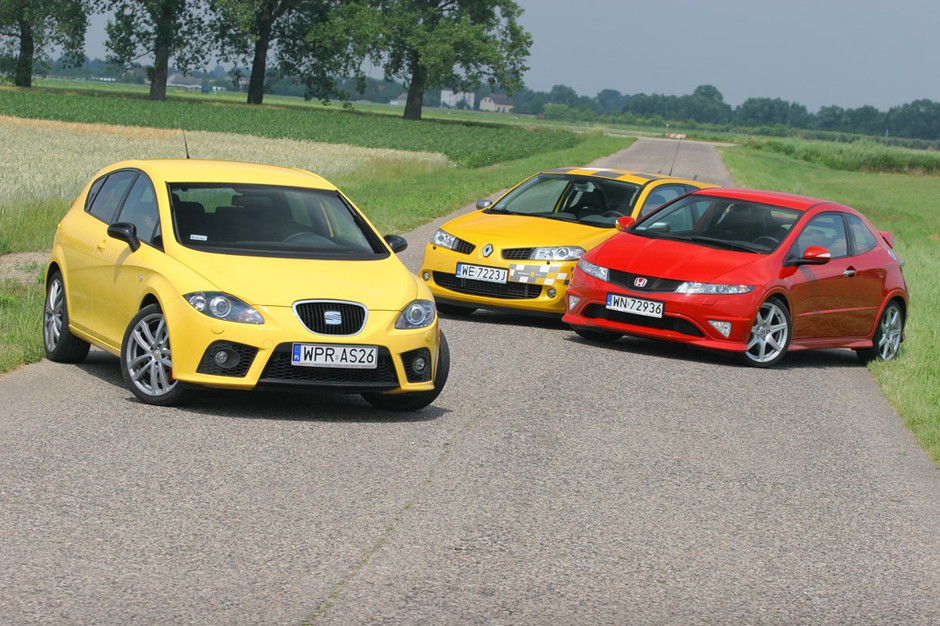 Honda Civic Type-R kontra Seat Leon Cupra, Renault Megane RS: porównanie sportowych kompaktów