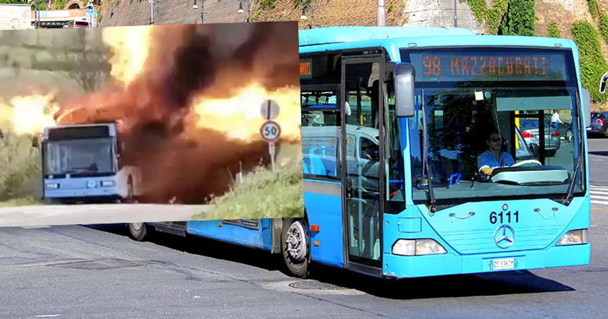 Pożar włoskiego autobusu zasilanego CNG