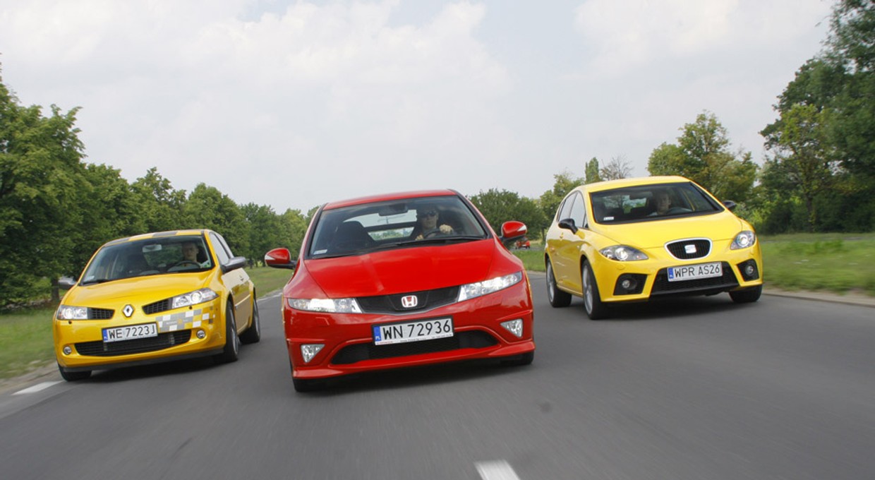 Honda Civic Type-R kontra Seat Leon Cupra, Renault Megane RS: porównanie sportowych kompaktów