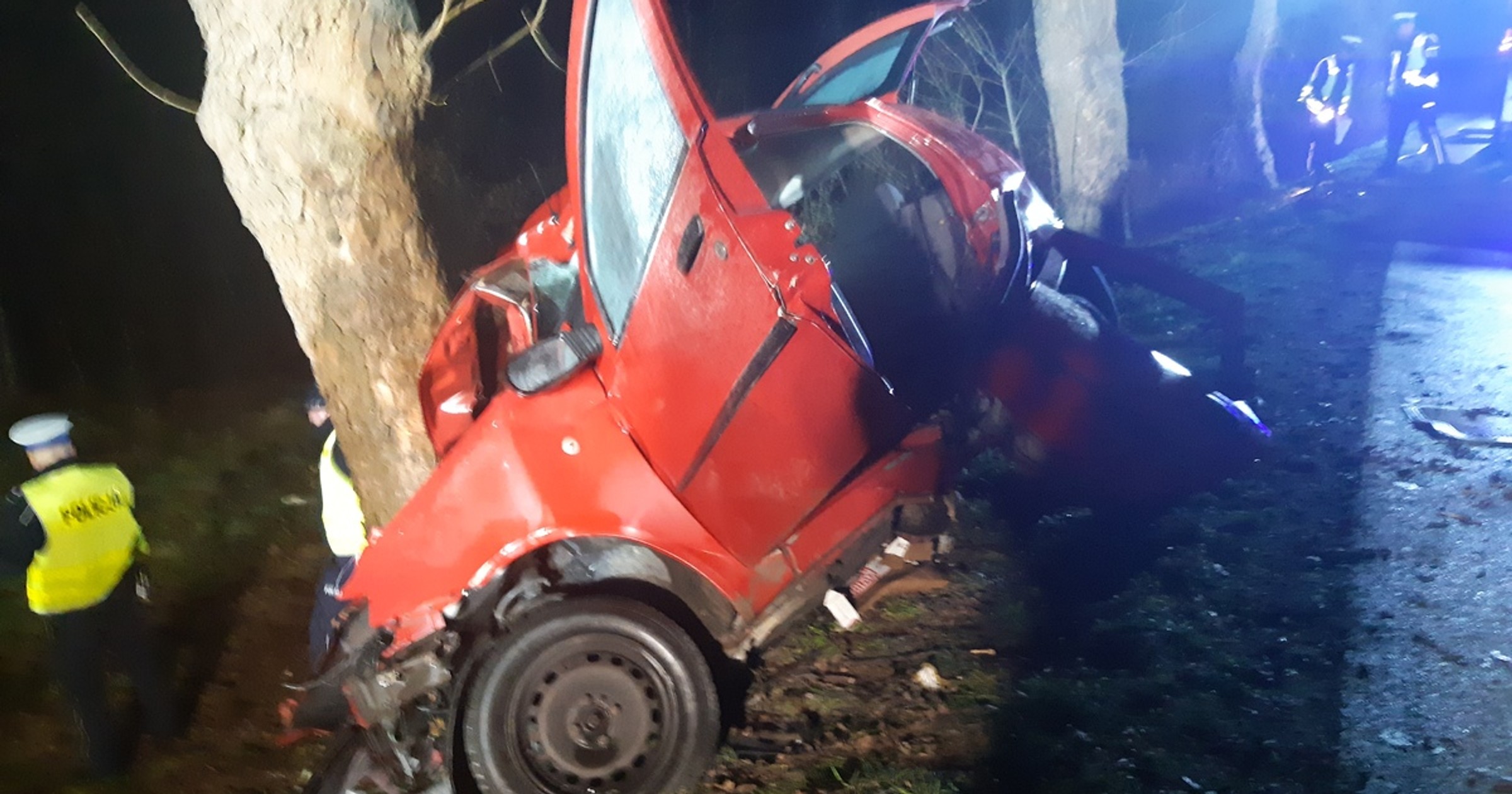 Auto wjechało w drzewo. Nie żyją trzy osoby