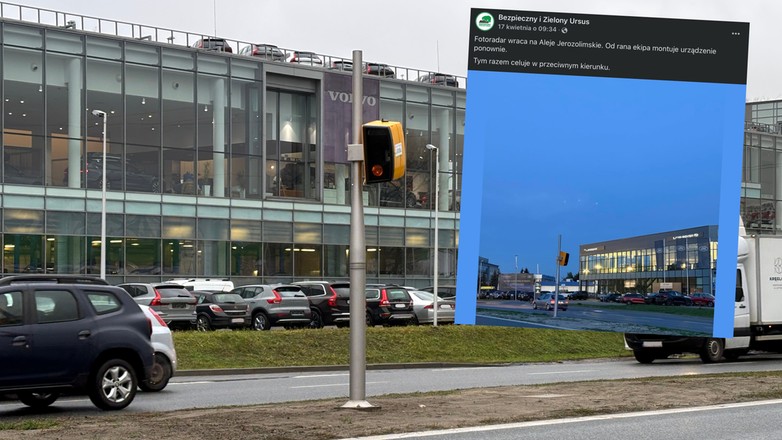 Fotoradar TraffiStar SR390 ustawiony w Al. Jerozolimskich ponownie działa