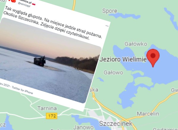 Terenówką wjechali na zamarznięte jezioro, załamał się pod nimi lód