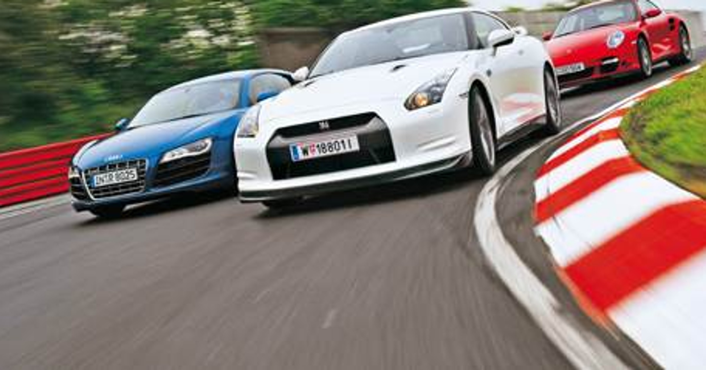 Nissan GT-R staje do walki z Audi R8 v10 i Porsche 911 Turbo. Test aut sportowych: Samuraj kontra niemieccy wojownicy
