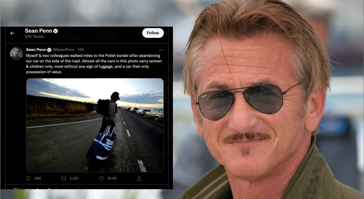 Sean Penn idzie pieszo z Ukrainy do Polski. Musiał porzucić auto