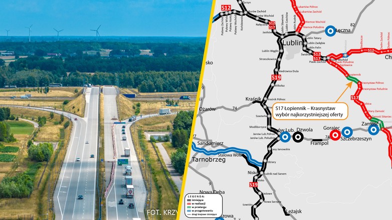 Droga S17 między Łopiennikiem a Krasnymstawem