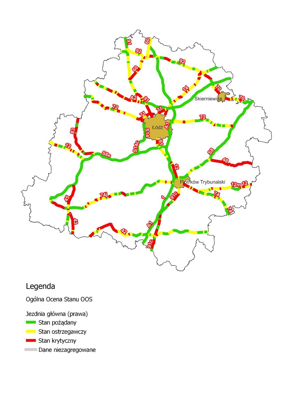 Stan dróg w Polsce - woj. łodzkie