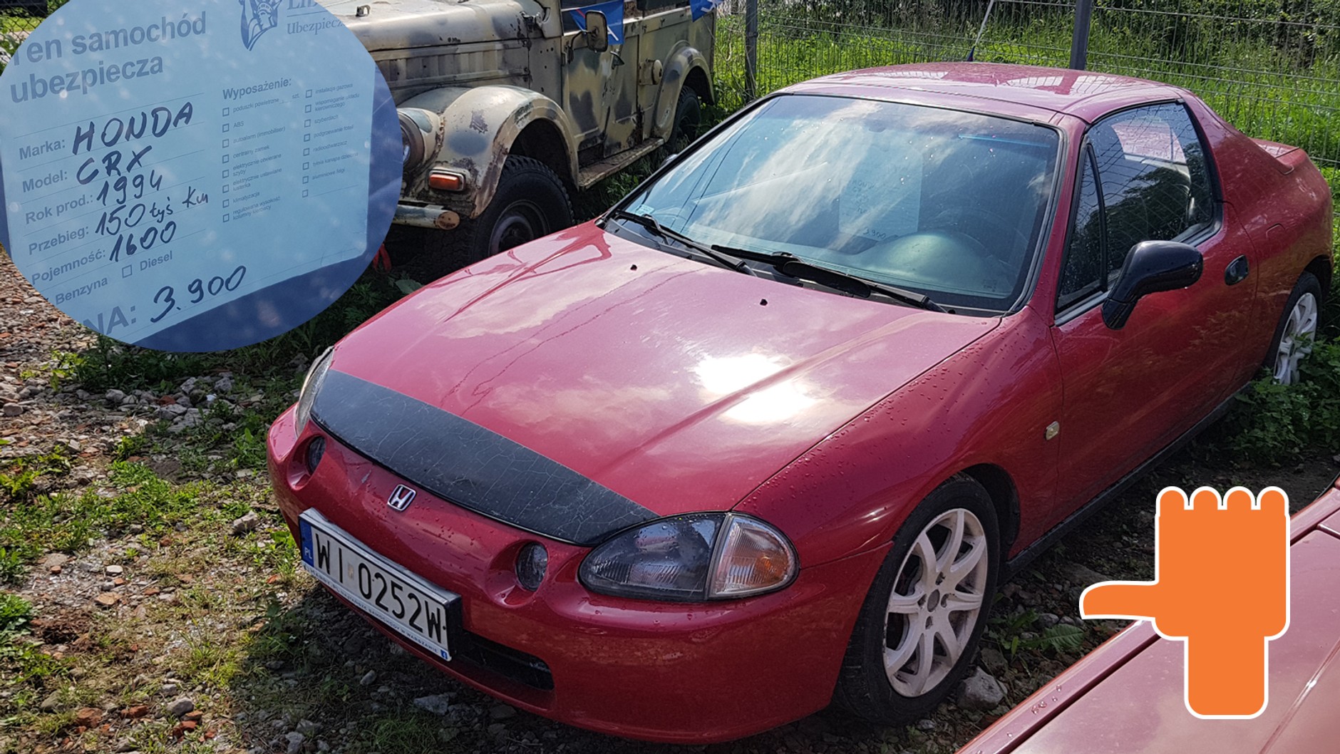 Honda CRX 1.6/1994 r./przebieg 150 tys. km – 3900 zł