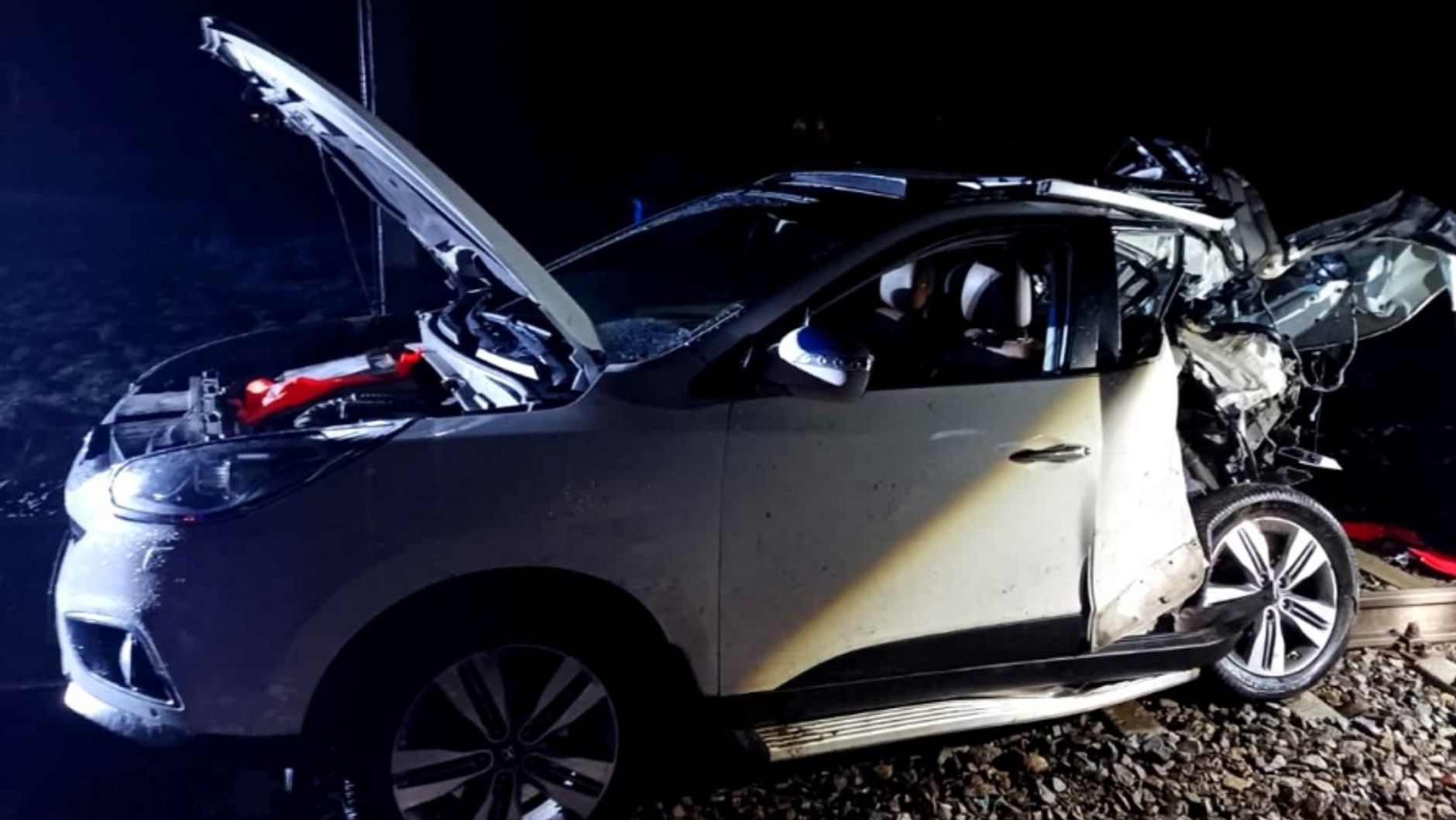 Zmiażdżony w wypadku w Rudzienicach Suskich Hyundai