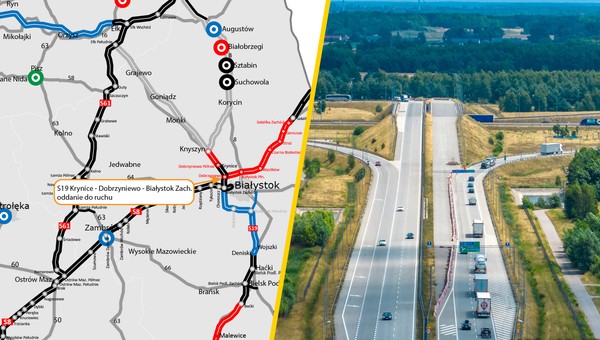 Dwie drogi S8 i S19 połączone pod Białymstokiem - mapa