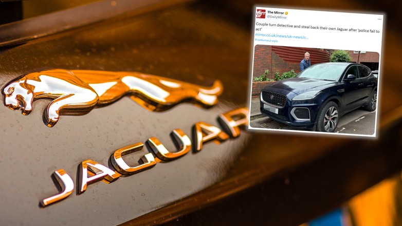Policja bezradna. Para sama odbiła od złodzieja swego Jaguara (Screen: Twitter/DailyMirror)