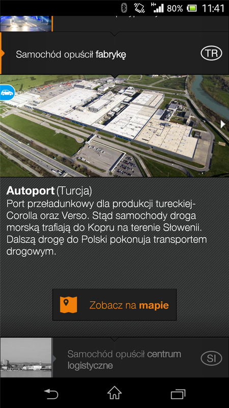 Status przygotowania zamówionego samochodu