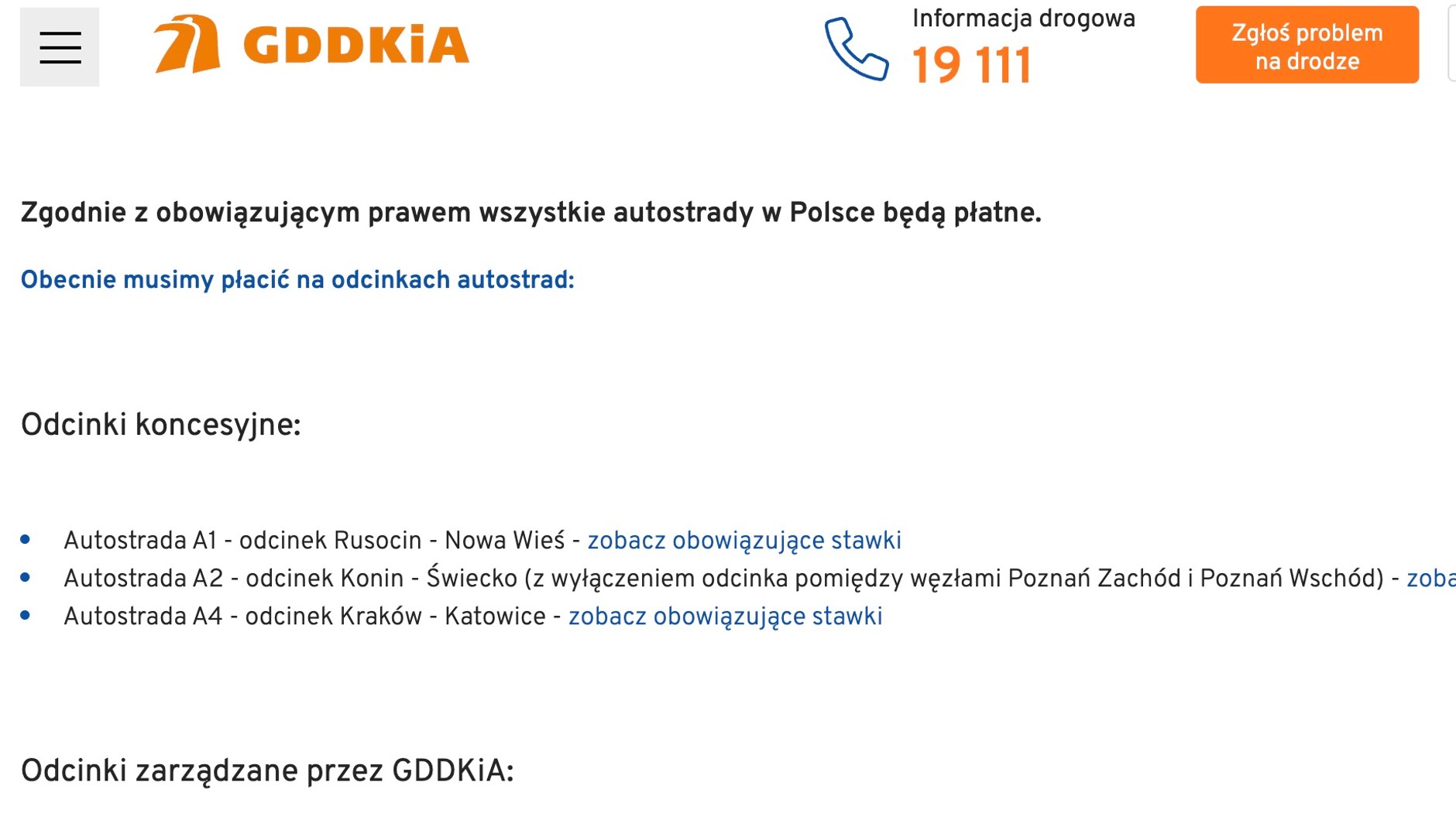 Wszystkie autostrady miały być płatne