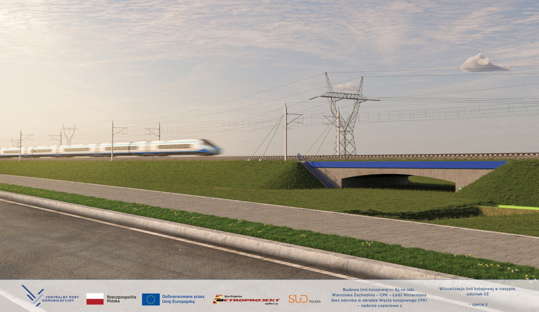 Wizualizacja linii kolejowej Warszawa – Łódź