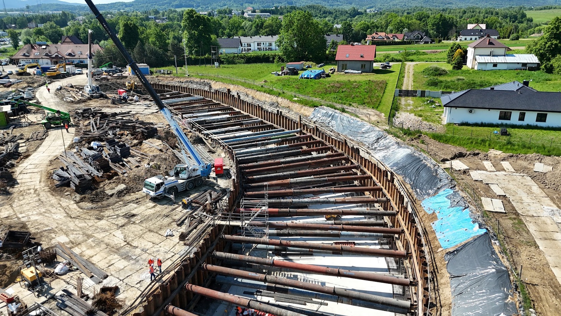 Stan realizacji tunelu przy węźle Krzyszkowice w czerwcu 2025 r.