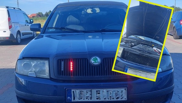 Policjanci otworzyli maskę skody i oniemieli. Kierowca stanie za to przed sądem