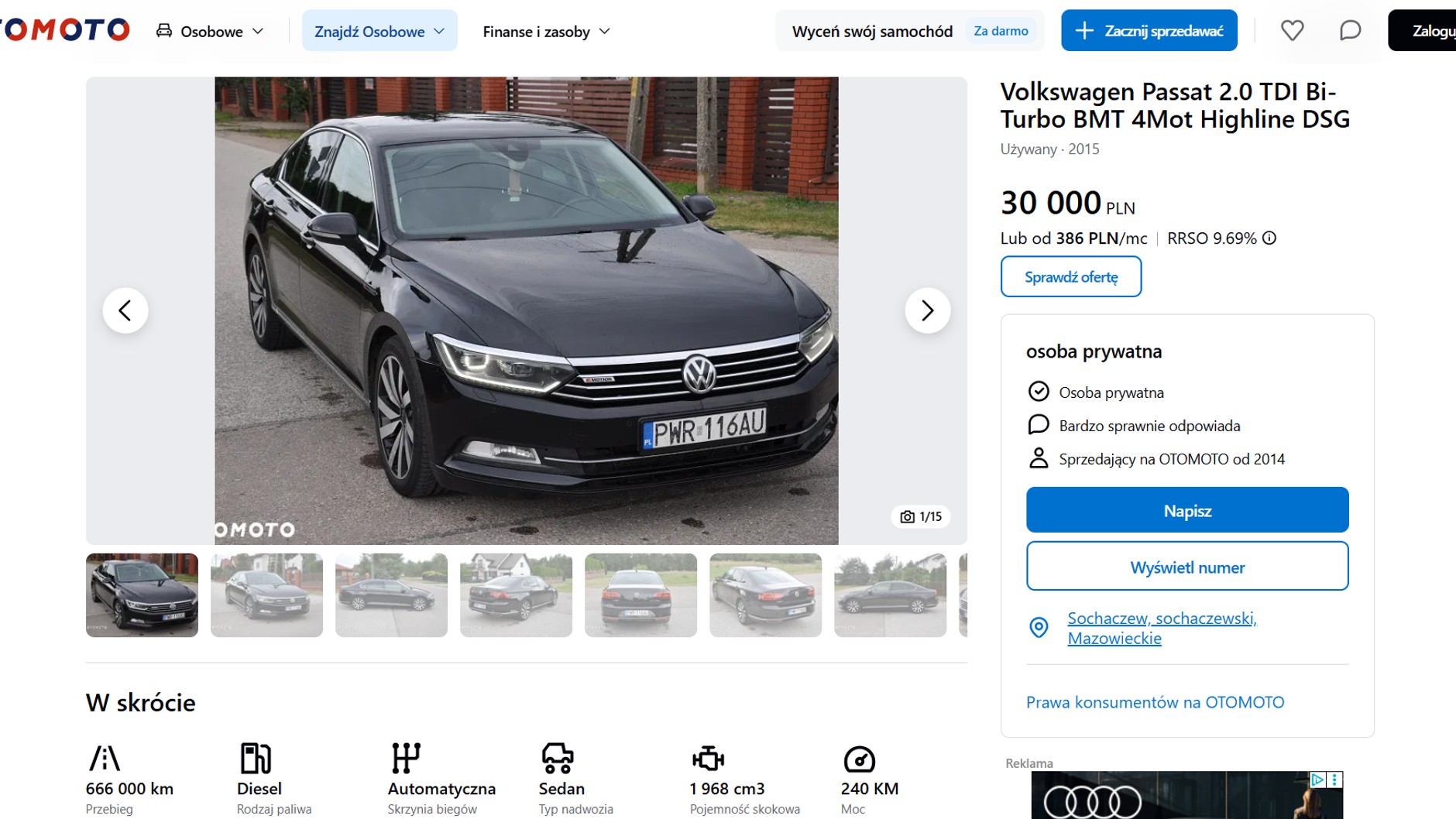 Volkswagen Passat z przebiegiem 666 tys. km
