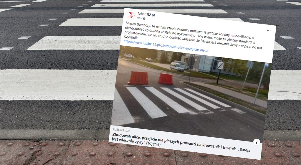 Przejście dla pieszych w Lublinie ma zostać poprawione (facebook.com/lublin112)