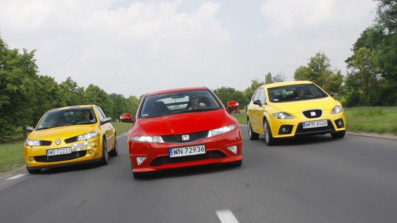 Honda Civic Type-R kontra Seat Leon Cupra, Renault Megane RS: porównanie sportowych kompaktów