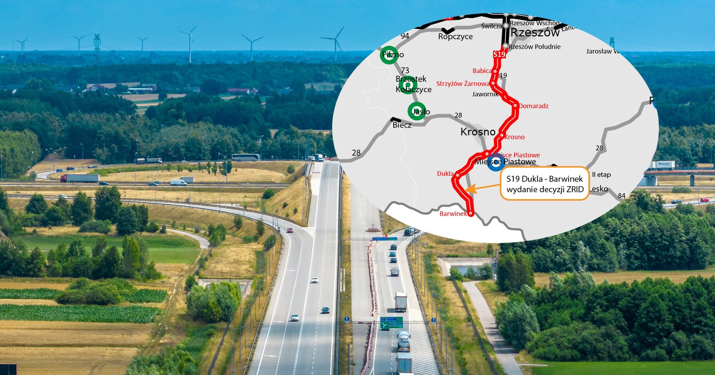 S19 Dukla - Barwinek mapa