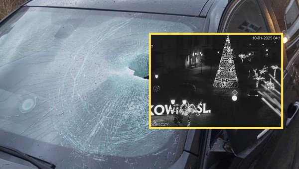 Kierowca BMW wjechał w świąteczne dekoracje i odjechał zniszczonym samochodem.