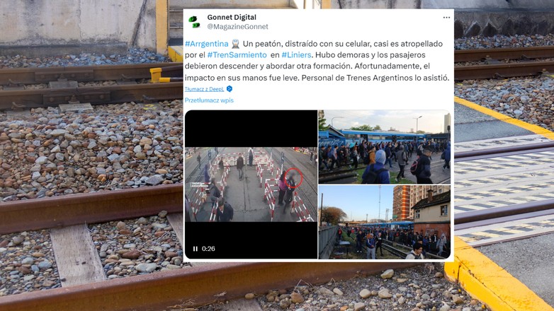 O krok od tragedii na przejeździe kolejowym (fot. screen: x.com/MagazineGonnet)