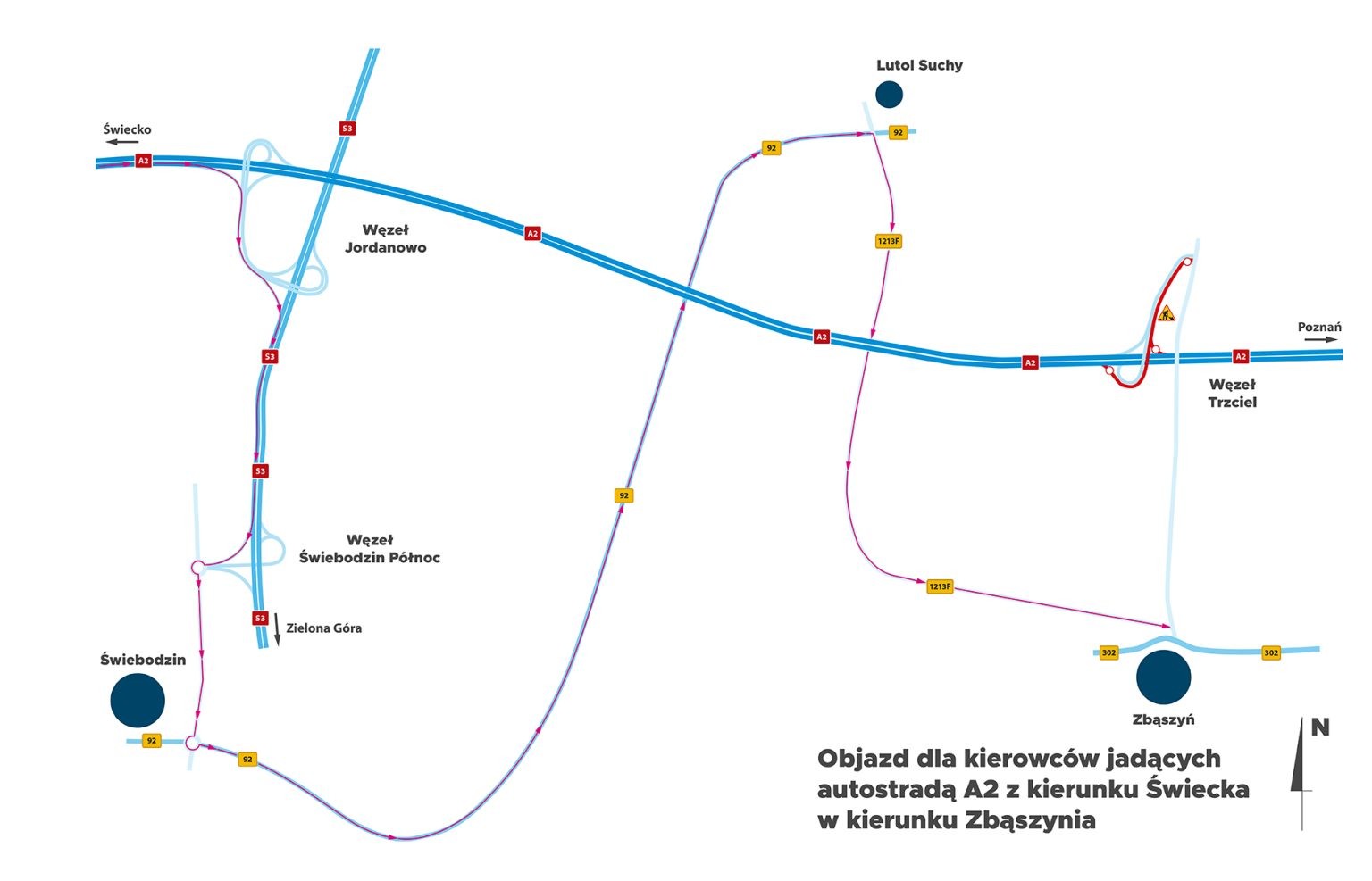 Objazd na A2