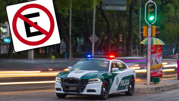 Nadchodzi znak drogowy z literą E