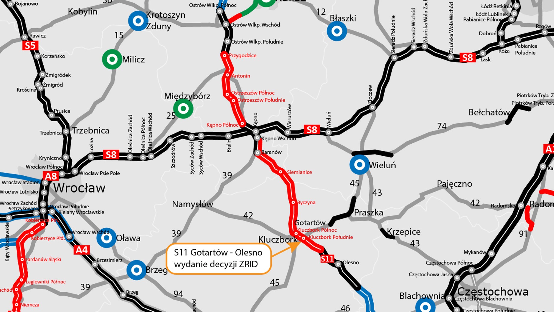 Budowa drogi ekspresowej S11 w okolicy Kluczborka
