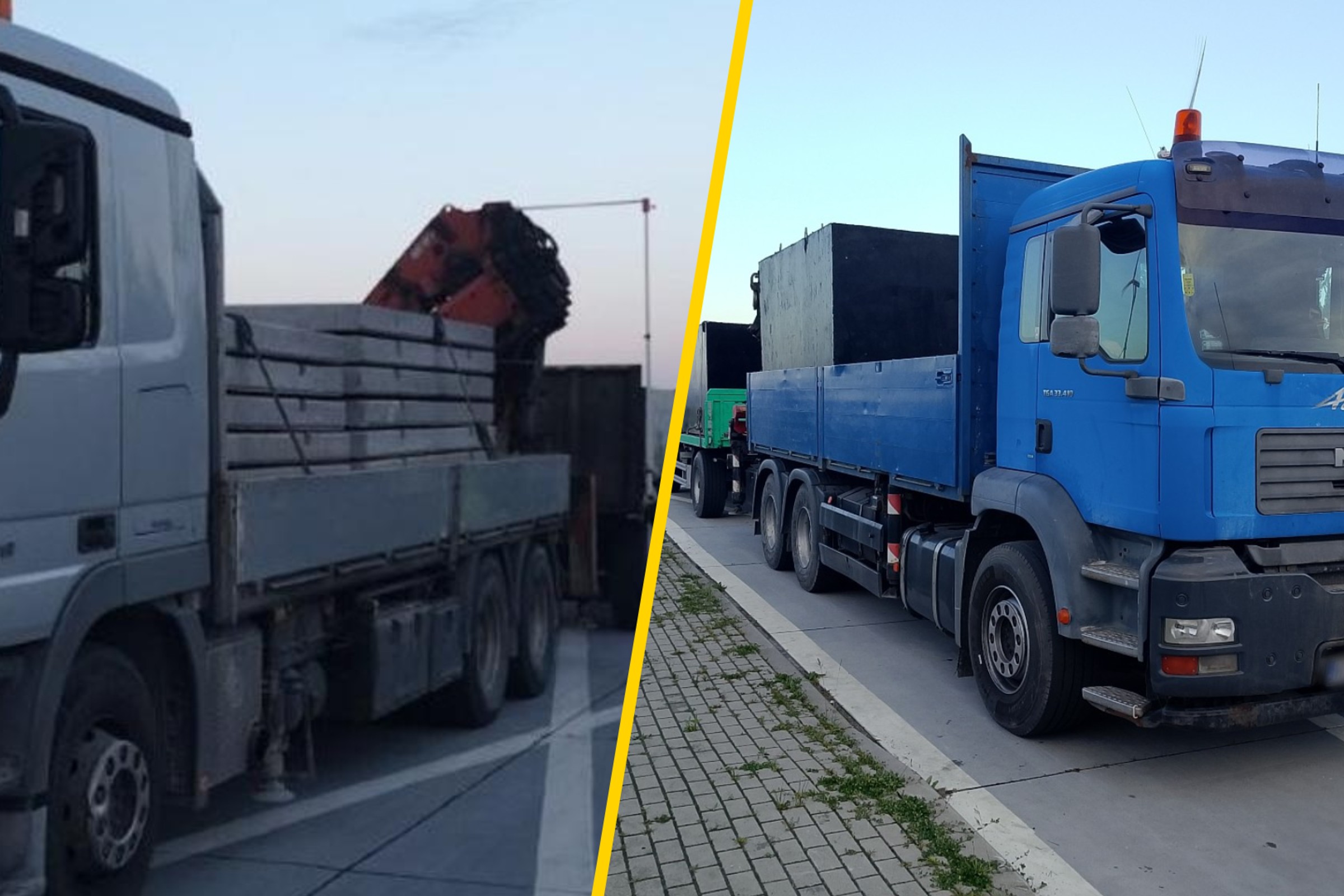 Inspektorzy ITD zatrzymali transport betonowych płyt. Już na pierwszy rzut oka wydawał się podejrzany