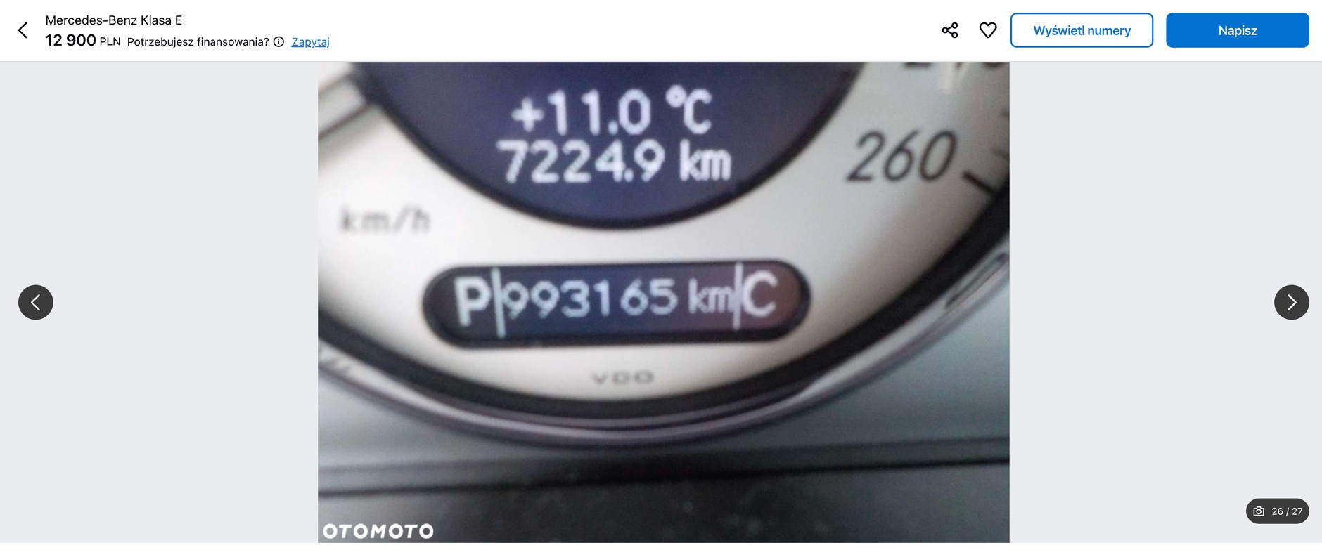 Mercedes W211 z przebiegiem 993 tys. km