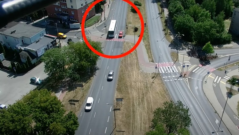 widok z policyjnego drona