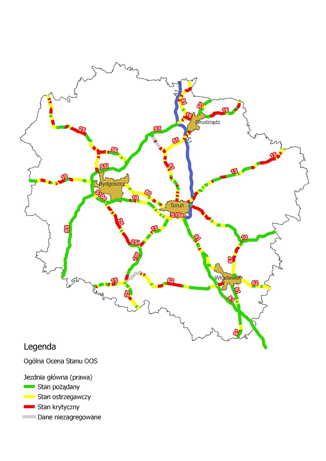 Stan dróg w Polsce - woj. kujawsko-pomorskie