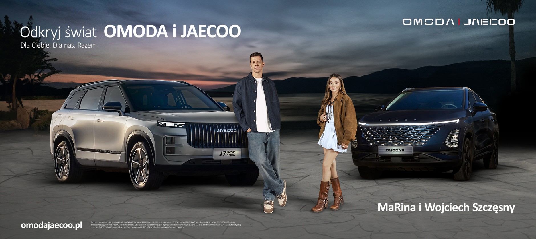 MaRina i Wojciech Szczęsny w kampanii marketingowej Omoda & Jaecoo