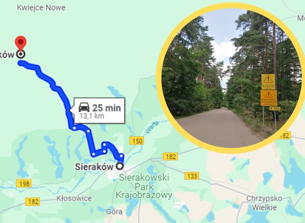 Najdziwniejsza droga wojewódzka w Polsce. Kierowców wita "złowroga" tablica