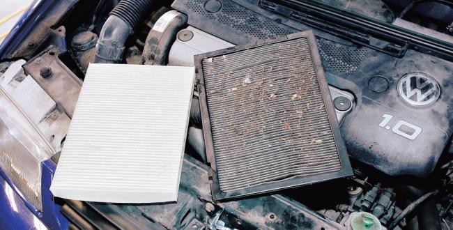 Filtry kabinowe – zużyty i nowy